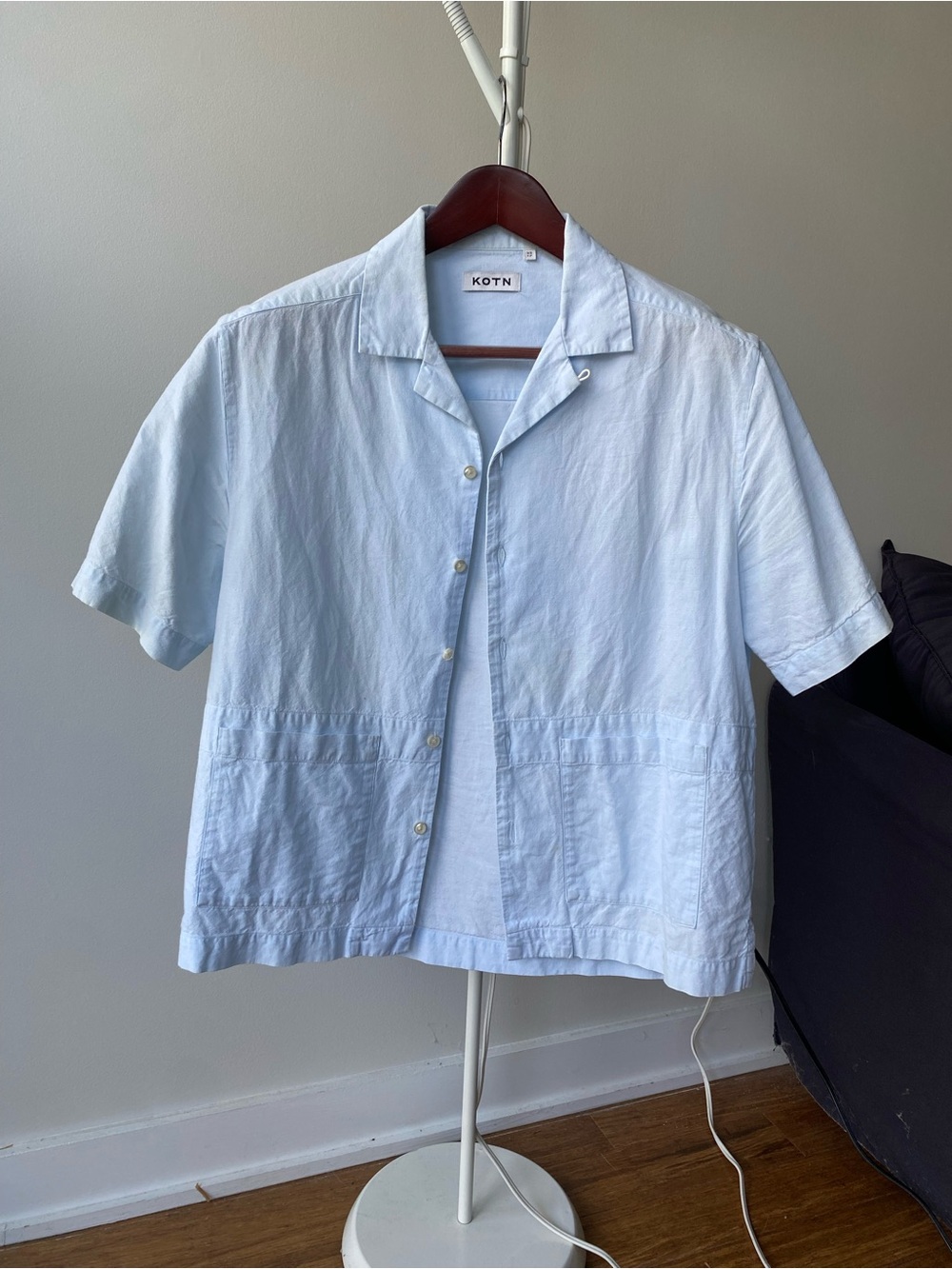 KOTN Pale Blue Short Sleeve Camp Collar Shirt